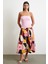 Desenli Midi Etek Pembe 2