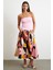 Desenli Midi Etek Pembe 3