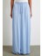 Beli Lastikli Geniş Paça Büzgülü Pantolon Mavi 4