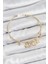 Pirinç Zirkon Taşlı Kelebek ve Yıldız Model Gold Renk Charm Bileklik - PRT3500EB07403 1