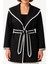 Beyaz Dikiş Detaylı Şal Yaka Kadın Hırka Kimono Style 4