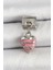 316L Çelik Gümüş Renk Pembe Kalp Model Nomination Charm - PRT3500EB06640 1