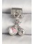 316L Çelik Gümüş Renk Pembe Mineli Kalp Zirkon Taş Detay Nomination Charm - PRT3500EB04651 1