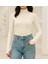 Yumuşak Dokulu Pamuk Dokuma Uzun Kol Dik Yaka Parmak Geçmeli Body Modal T-Shirt 1
