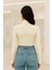 Yumuşak Dokulu Pamuk Dokuma Uzun Kol Dik Yaka Parmak Geçmeli Body Modal T-Shirt 2