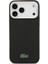iPhone 17 Pro Max Kılıf Lacoste Lisanslı M-Safe Şarjlı Pu Pike Desenli Standlı Metal Logolu Siyah 3
