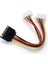 Sata 15 Pin Erkek Power Çift Molex 4 Pin Dişi Power Çevirici 30CM 5