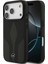 iPhone 17 Pro Uyumlu Kılıf Mercedes Benz Lisanslı M-Safe Şarjlı Dokulu Desenli Deri Kapak Siyah 1