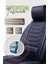 Seat Cordoba 3 Sedan 2004-2009 Uyumlu Oto Koltuk Kılıfı Deri, Kumaş Elegance Siyah Mavi 4