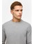 Gri Regular Düz Bisiklet Yaka Sweatshirt 5