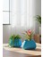 2’li Modern Saksı Seti, Dekoratif Saksı, Minimalist Saksı, Siyah, 12CM 6