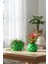 2’li Modern Saksı Seti, Dekoratif Saksı, Minimalist Saksı, Yeşil, 12CM 1