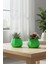 2’li Modern Saksı Seti, Dekoratif Saksı, Minimalist Saksı, Kırmızı, 12CM 4