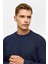 Lacivert Regular Düz Bisiklet Yaka Sweatshirt 4