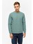 Haki Regular Düz Bisiklet Yaka Sweatshirt 1
