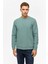 Haki Regular Düz Bisiklet Yaka Sweatshirt 3