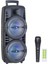 1745 Rgb Ledli Kablolu Mikrofonlu Radyolu Taşınabilir Bluetooth Hoparlör Parti Speaker 1