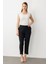 Kadın Büyük Beden Beli Lastikli Yan Cepli Pantolon 2108 Siyah 1