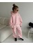 Kız Çocuk Pamuklu Pembe Kapüşonlu Sweatshirt Eşofman Alt-Üst Takım 1