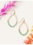 Oval Facet Bead Drop Green 5
