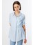 Kadın Beli Bağcıklı Düğmeli Bluz 3342 Buz Mavi 2