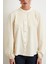 Nervürlü Dantel Detaylı Gömlek Krem 5