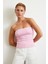 Straplez Top Pembe 1