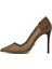 Kadın Bronz Taşlı Yüksek Ince Topuklu Deri Stiletto 25AFD1206TS 4