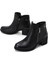 Kadın Siyah Fermuarlı Topuklu Deri Bot 25WFD411118 3
