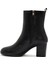 Kadın Siyah Fermuarlı Kalın Topuklu Deri Bot 25WFD411718 4