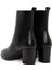 Kadın Siyah Fermuarlı Kalın Topuklu Deri Bot 25WFD411718 7