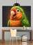 Yeşil Turuncu Papağan Portresi Dekoratif Kanvas - Mdf Ahşap Tablo 1