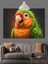Yeşil Turuncu Papağan Portresi Dekoratif Kanvas - Mdf Ahşap Tablo 5