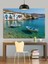 Beyaz Kayıklar Mavi Deniz Dekoratif Kanvas - Mdf Ahşap Tablo 3