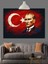 Türk Bayrağı Önünde Atatürk Dekoratif Kanvas - Mdf Ahşap Tablo 3