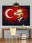 Türk Bayrağı Önünde Atatürk Dekoratif Kanvas - Mdf Ahşap Tablo 4