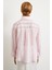 Organze Çizgili Gömlek Pembe 5