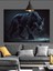 Karanlıkta Yürüyen Kara Panter Dekoratif Kanvas - Mdf Ahşap Tablo 1