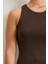 Basic Crop Top Kahve 3