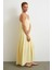 Askılı Piliseli Geniş Elbise Sarı 3