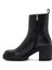 Kadın Siyah Topuklu Fermuarlı Deri Bot 25WFD2008FT 4