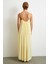 Askılı Piliseli Geniş Elbise Sarı 5