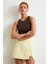 Yırtmaçlı Şort Etek Sarı 2