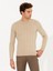 Erkek Ekru Regular Fit Pamuk Karışımlı Bisiklet Yaka Triko Kazak 50257389-VR019 3