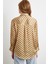 Geometrik Desenli Saten Gömlek Bej 5
