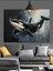 Okyanusta Zıplayan Katil Balina Dekoratif Kanvas - Mdf Ahşap Tablo 1