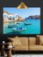 Beyaz Kayıklar Mavi Deniz Dekoratif Kanvas - Mdf Ahşap Tablo 5