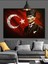 Bayrak Önünde Atatürk Portresi Dekoratif Kanvas - Mdf Ahşap Tablo 3