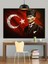 Bayrak Önünde Atatürk Portresi Dekoratif Kanvas - Mdf Ahşap Tablo 5