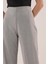 Bol Paça Yandan Fermuarlı Gri Kumaş Pantolon 3